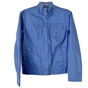 Chico’s Bomber Jacket, Sz. M, Baby Blue/Sky Blue, Zipper Closure, Front Pockets